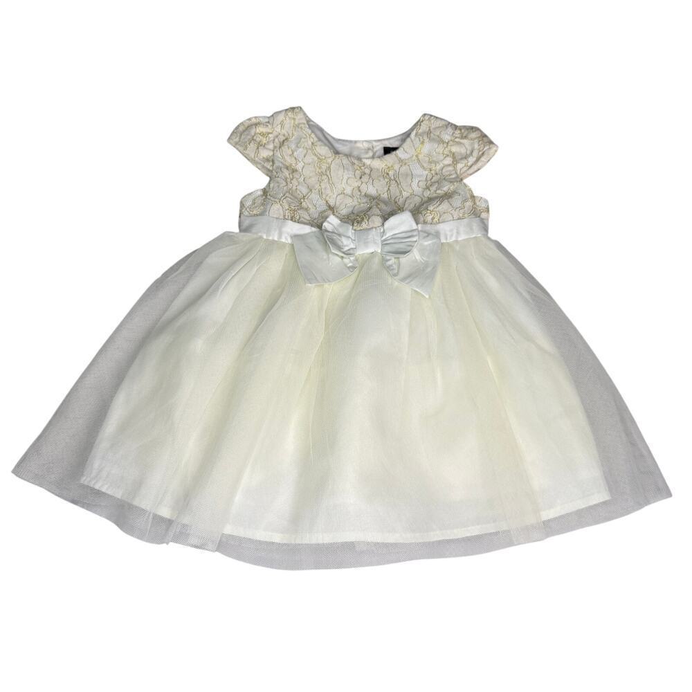 Lilt Baby Girl 18M Ivory Gold Tulle Formal Dress Flower Girl Wedding